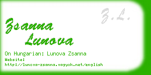 zsanna lunova business card